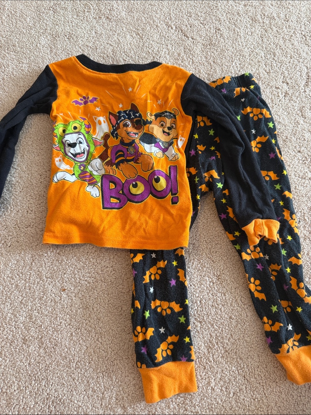 Kids paw Patrol Orange and Black 'Boo!' Halloween Costume Pajama Set